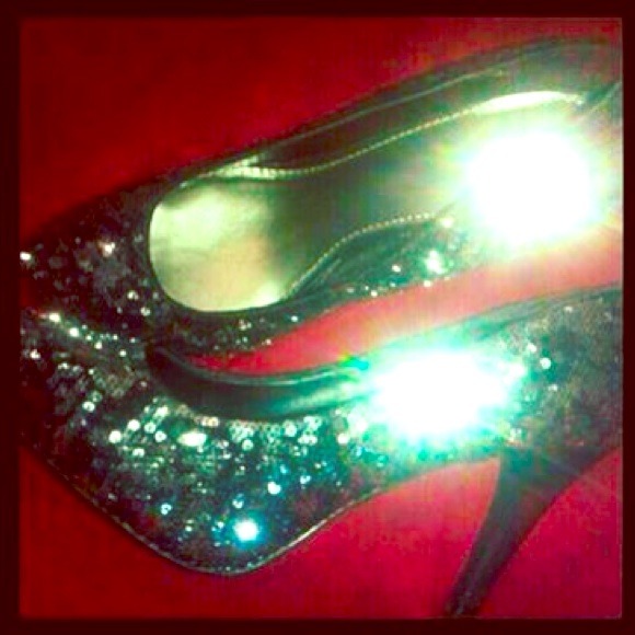 Black & Silver Sequin Heels