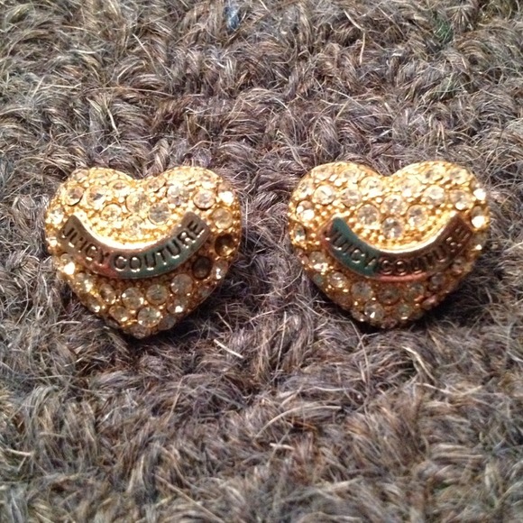 Juicy Couture Gold Heart Logo Earrings