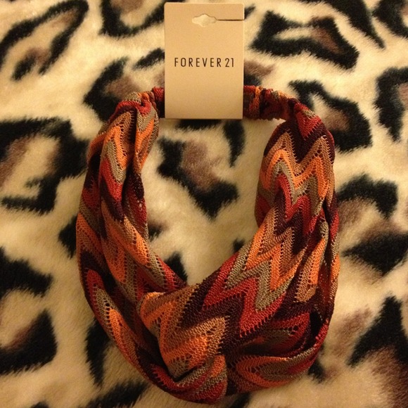Rust Tan Orange Purple Chevron Headwrap Headband