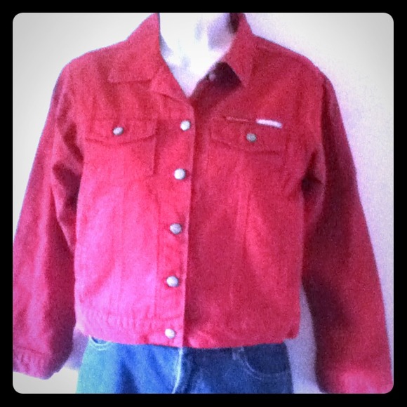 ✨Red Denim Moto Jacket by Dickies USA✨NWOT✨