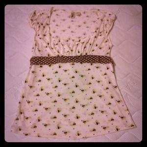Vanilla/brown baby doll top