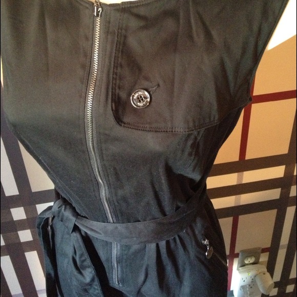 SOLD. Calvin Klein sateen belted dress sz 8 - Picture 2 of 4