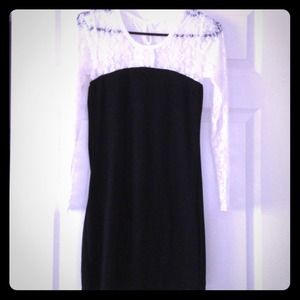 Lace and Sweater Material Dress