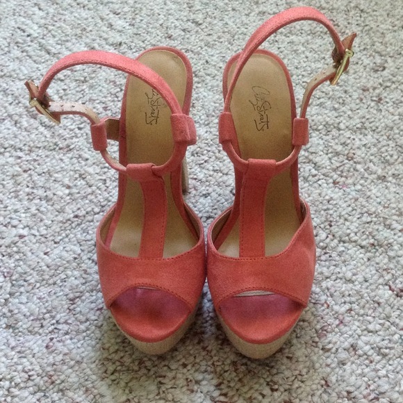 Orange Suede Heels