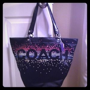 ****SOLD***Authentic Coach Rhinestone Holiday Bag