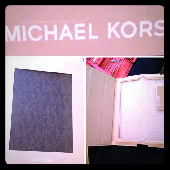 Brown MK portfolio ipad case