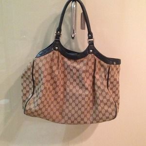 Gucci Monogram Large Sukey Tote Bag Purse Handbag