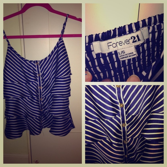 Forever 21 ruffle striped top