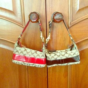 Small authentic coach bags- brown & red