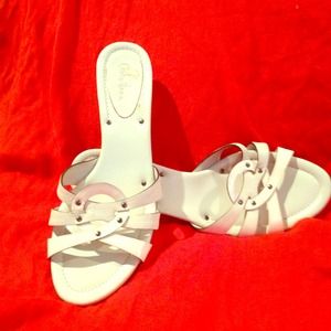 Cole Haan White kitten heels