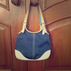 Blue & White Coach shoulder bag
