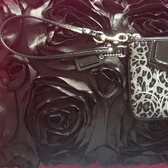 Black & Grey Coach Wristlet