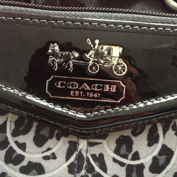 Black & Grey Coach Wristlet