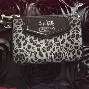 Black & Grey Coach Wristlet