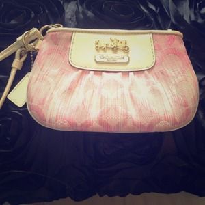 Pink coach Wristlet