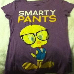 'Smarty pants' cute geek purple tee