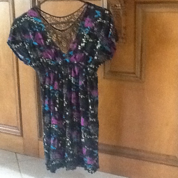 Fun spandex rayon dress, lace in the back
