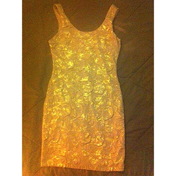 Golden sheer dress