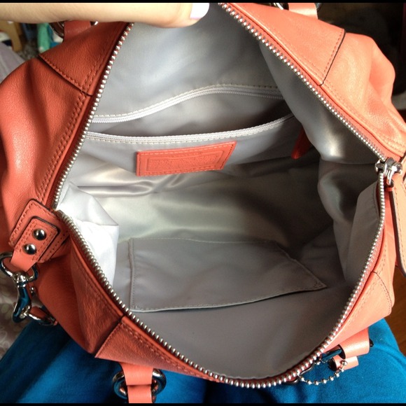 Coach- Ashley Leather Satchel. Geranium - Picture 4 of 4