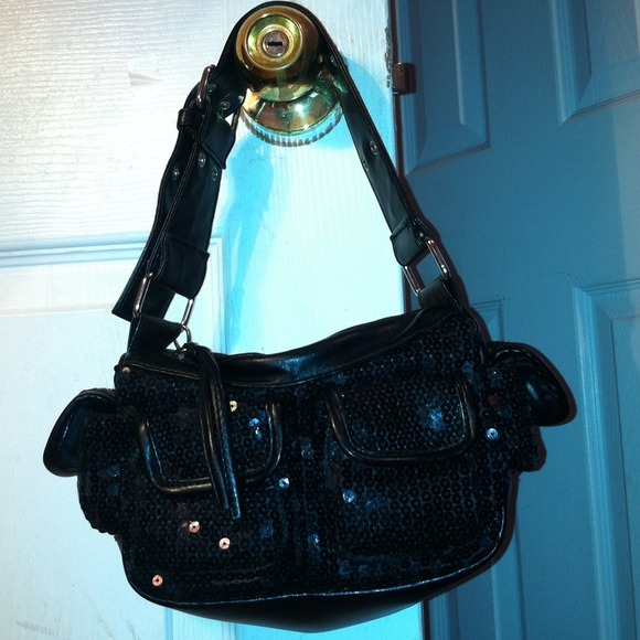 Black sequind purse