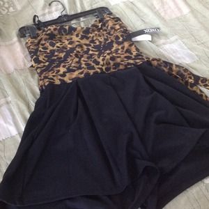 Cheetah sexy strapless zipper in the back