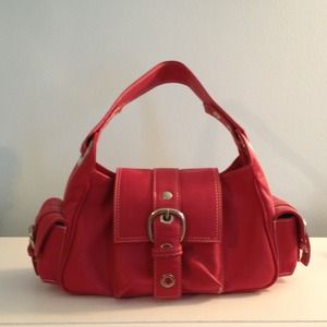 Via repubblica red leather handbag