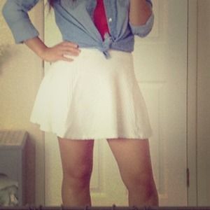 White skater skirt