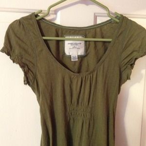 American Eagle peasant style shirt. Olive green
