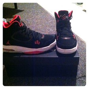 Black red and white Jordan flights