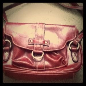 Red Faux-Leather purse