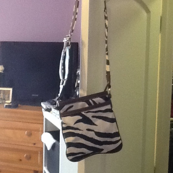 Brown and zebra print purse