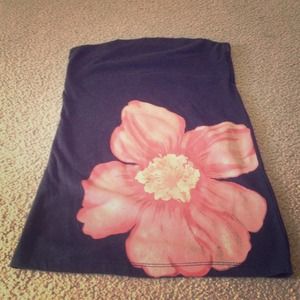 Black flowered tube top