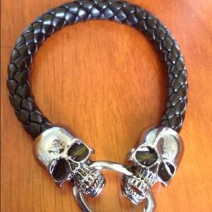 Leather Skull Bracelet