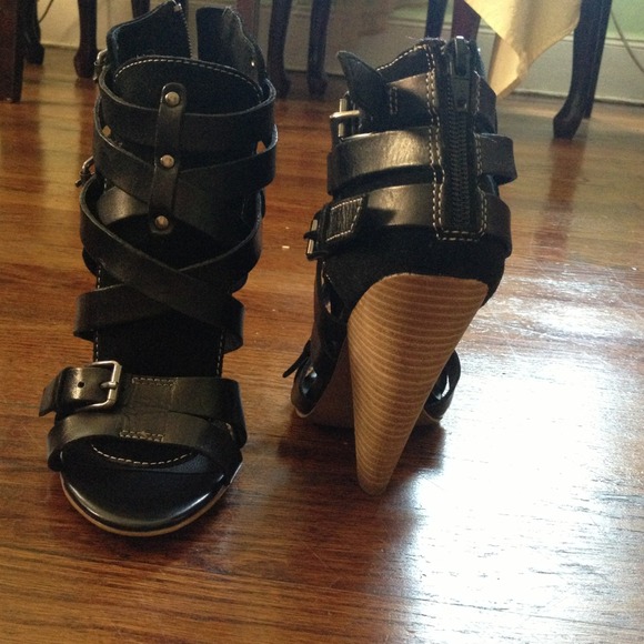 Black with Silver buckle heels