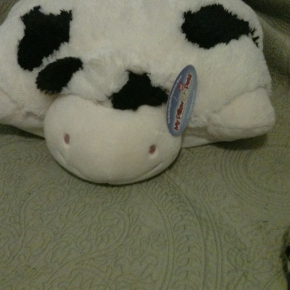 Cow pillow pet with tags!