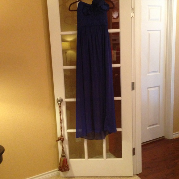 Strapless Royal Blue Formal Dress. - Picture 2 of 4