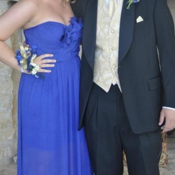 Strapless Royal Blue Formal Dress. - Picture 3 of 4