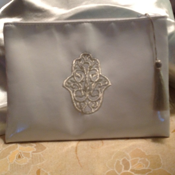 Brand new white pouch with silver Hamsa - Picture 2 of 5