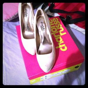 Brand new never worn. Nude suede heels