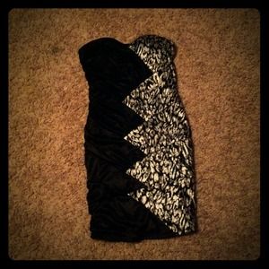 Black And silver mini dress.