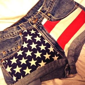 American flag high waisted shorts. Vintage Levi's.