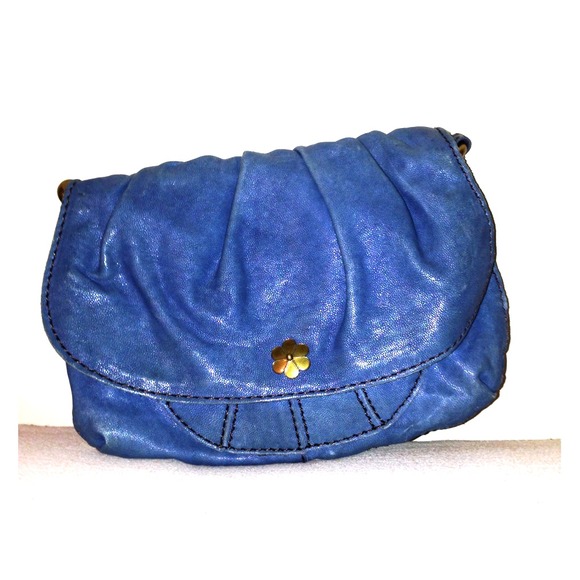 Lucky Brand navy leather vintage style cross body