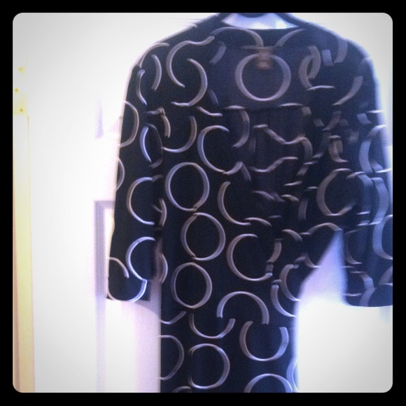 Black dress with white circles