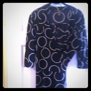 Black dress with white circles