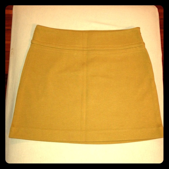 Banana Republic Mustard Yellow Ribbed Mini Skirt