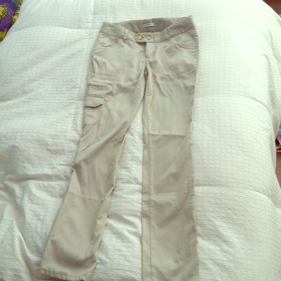 Khaki colored cargo style evening pants