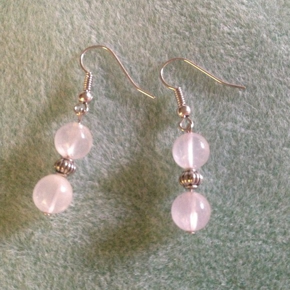 Pink quartz earrings