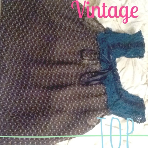 🚫ON HOLD🚫Vintage Crochet and Sheer top