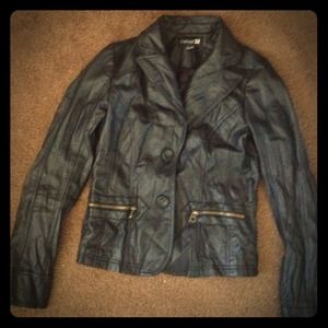 a black leather jacket