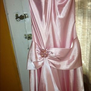 XS,Pink high low dress